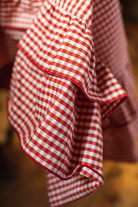  Tischdecke Vichy Karo Rot fleckenabweisend 180 x 220 cm