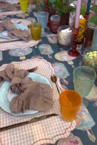  TISCHEST PFLEGELEICHT Firenze Vichy Rosa Corallo