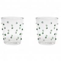  2-er Set Gläser Fancy Dots, grün