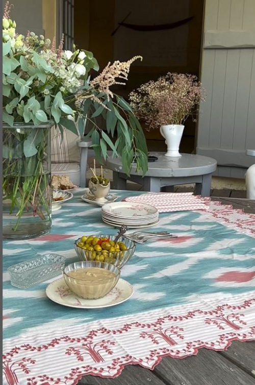  TISCHDECKE Eden Ikat Cielo