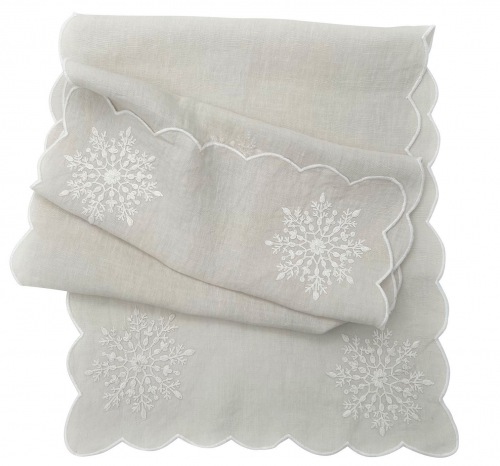  JUST PURE LINEN Tischläufer Ornament 36x180 cm