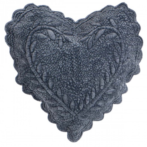  Velvet Samt Herzkissen Aurora dunkel-silber