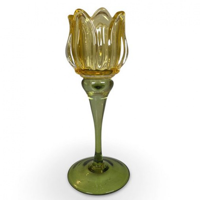  GLASKUNST LICHT Blume gelb