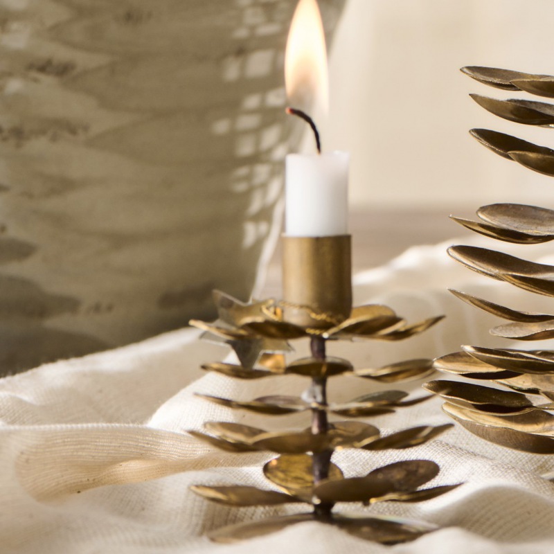  2er Set Kerzenleuchter Tannenzapfen