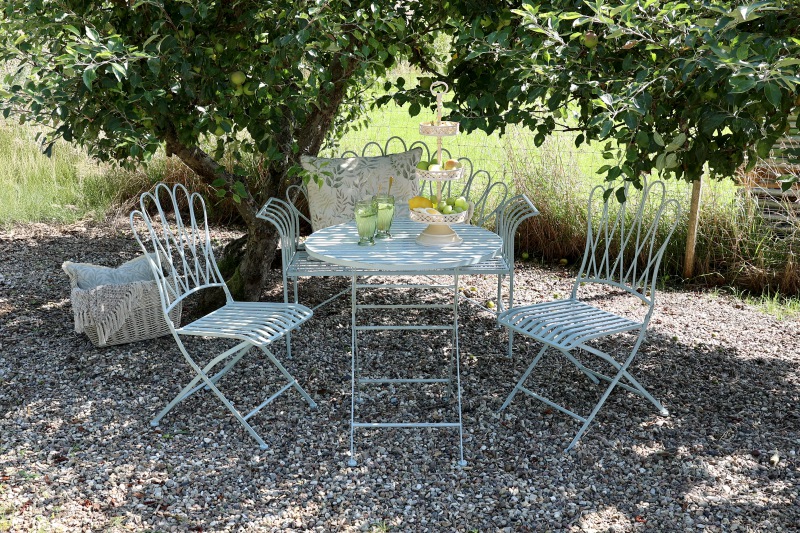  Set Tisch und 2 Stühle Normandie blau