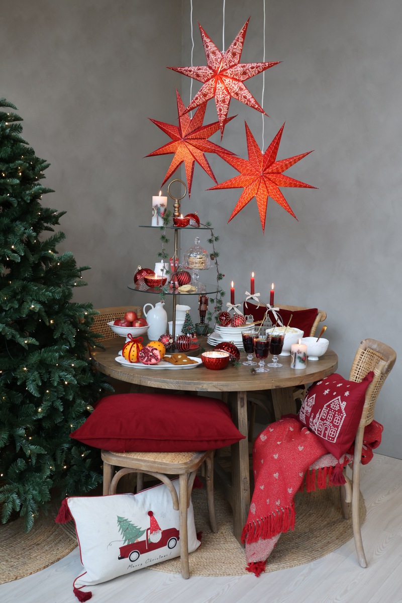  Leuchtender Papierstern Holy Red