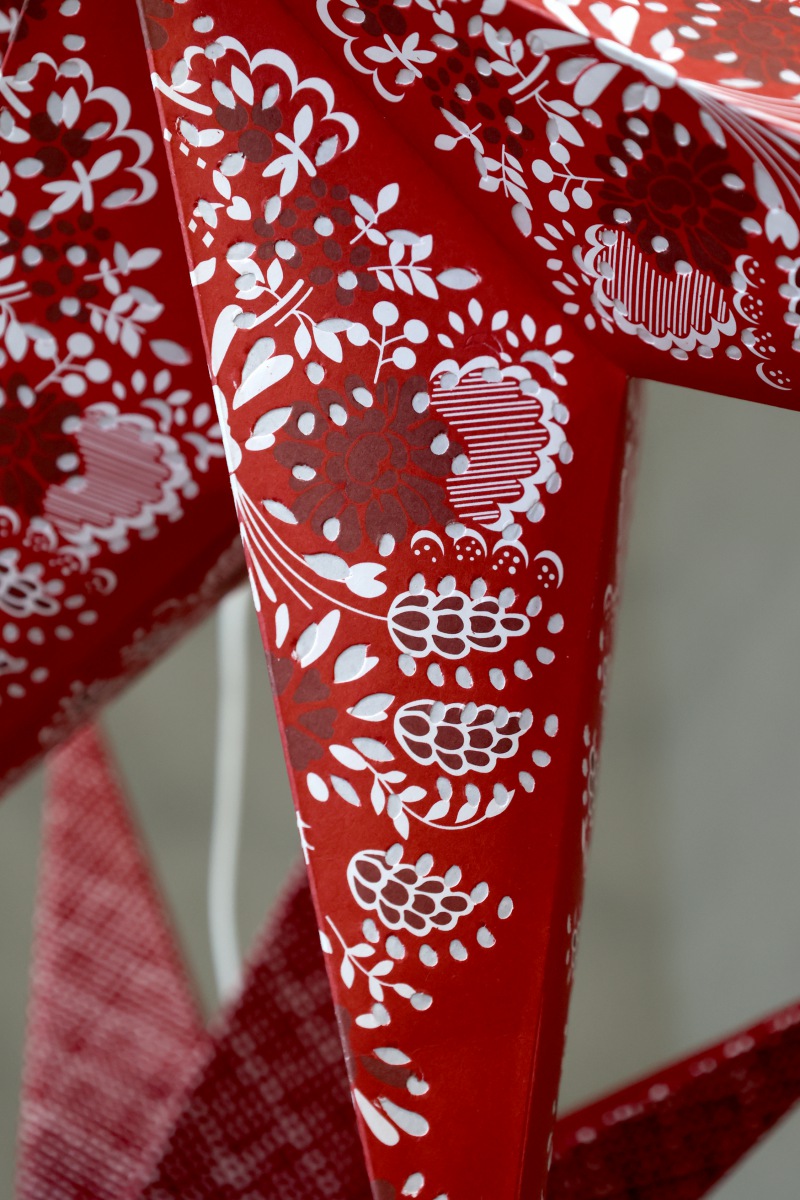  Leuchtender Papierstern Holy Red