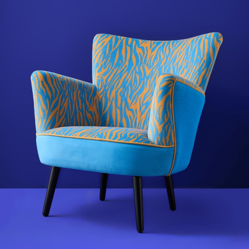  Sessel Zebra Blue Jungle