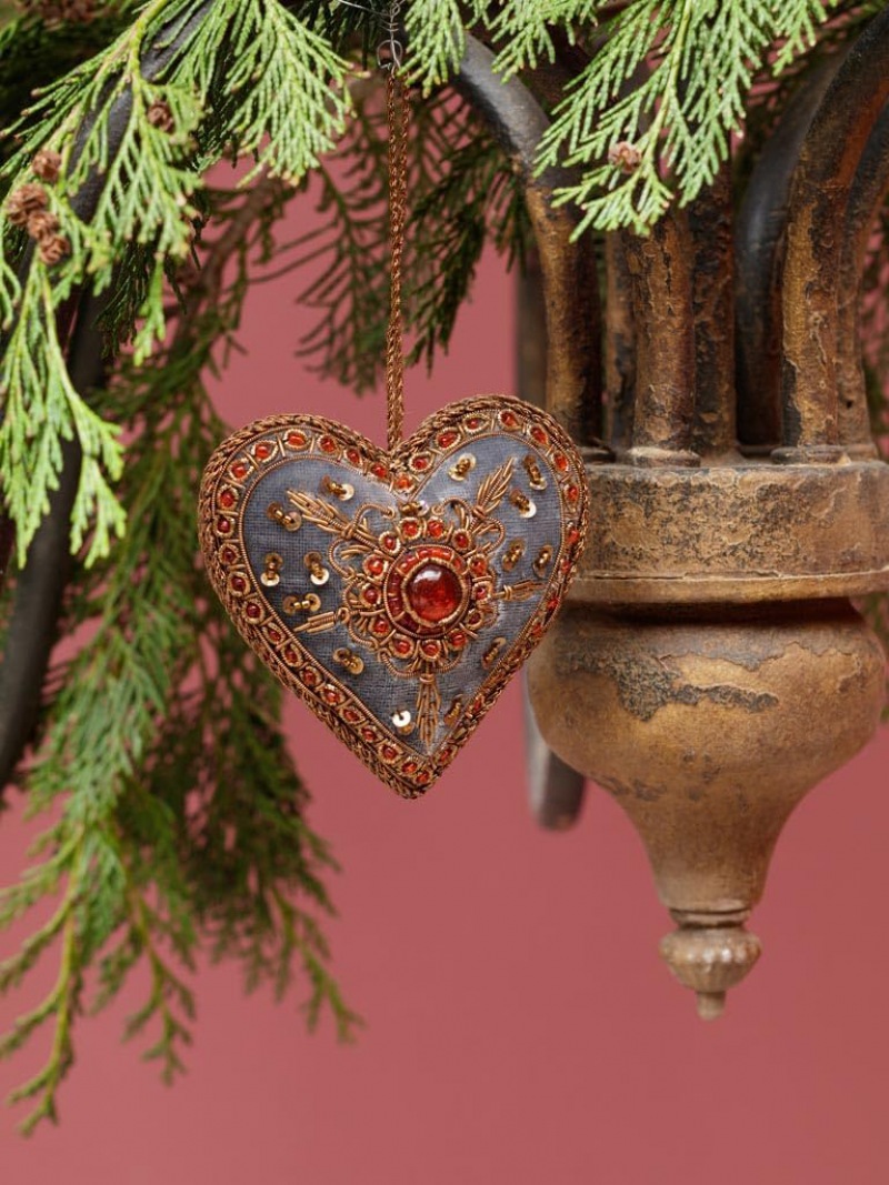  3er Set Herzen Nostalgischer Weihnachtsschmuck