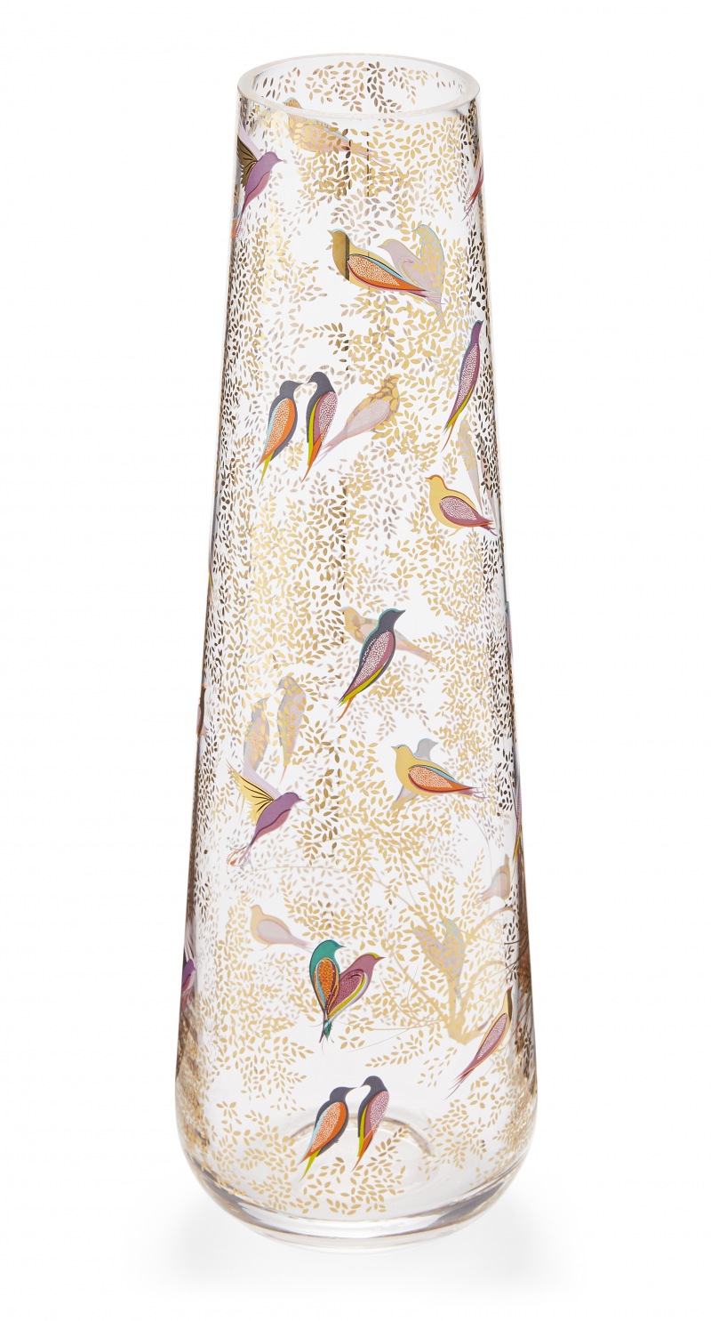  Grosse OBJET VASE Golden Leaves and Birds