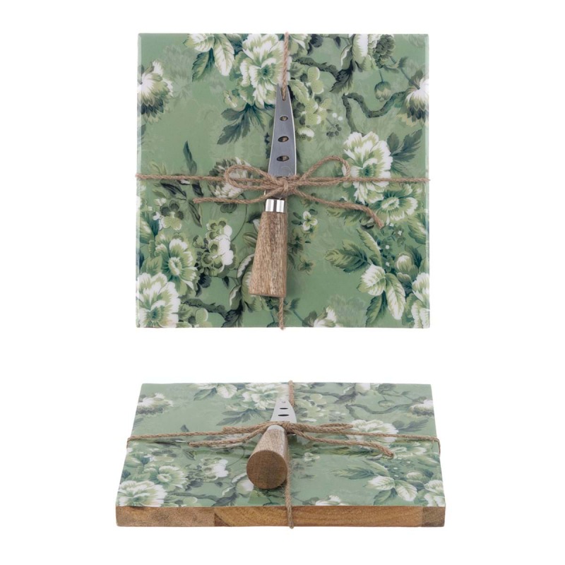  Schneidebrettchen und Messer Grünes Bouquet