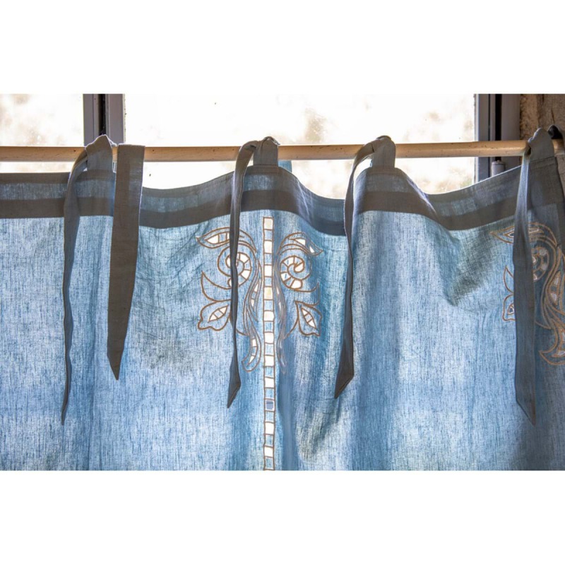  Kurzgardine Azzurro Caprese 90x140 cm blau