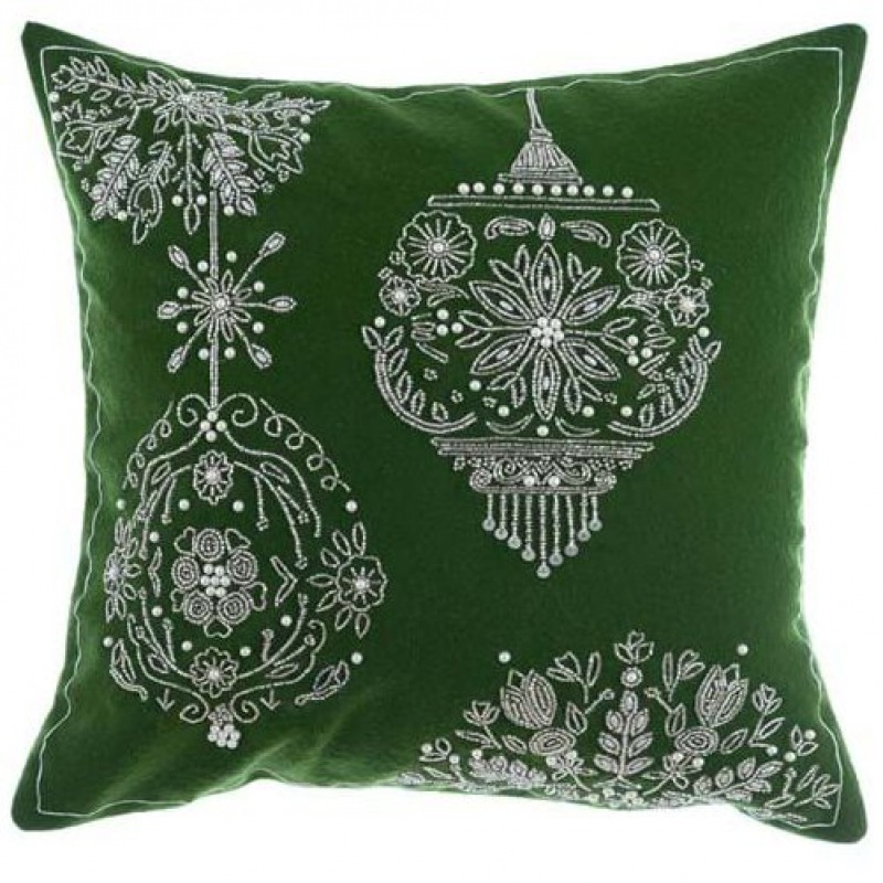  Grandezza Kissen Smaragd und Schmuckornament