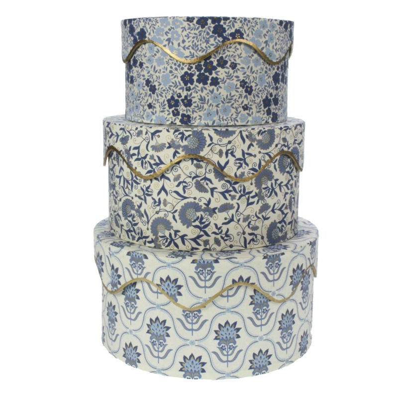  Meander Geschenkbox 3-er Set blau