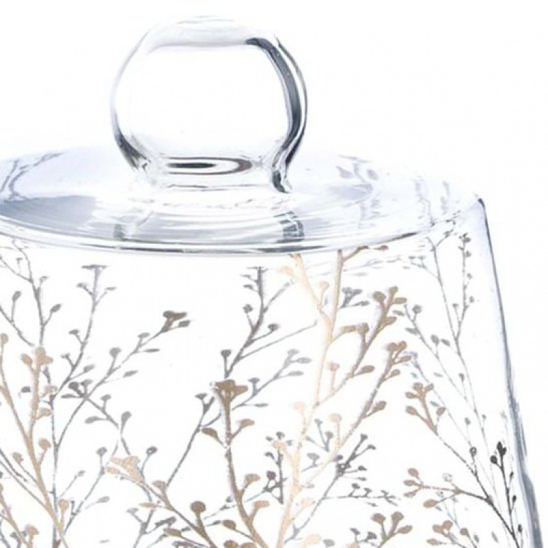  Glasglocke mit Platte Golden Times