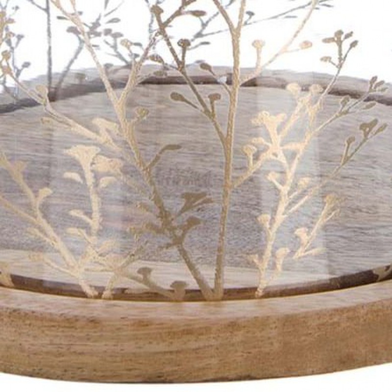  Glasglocke mit Platte Golden Times