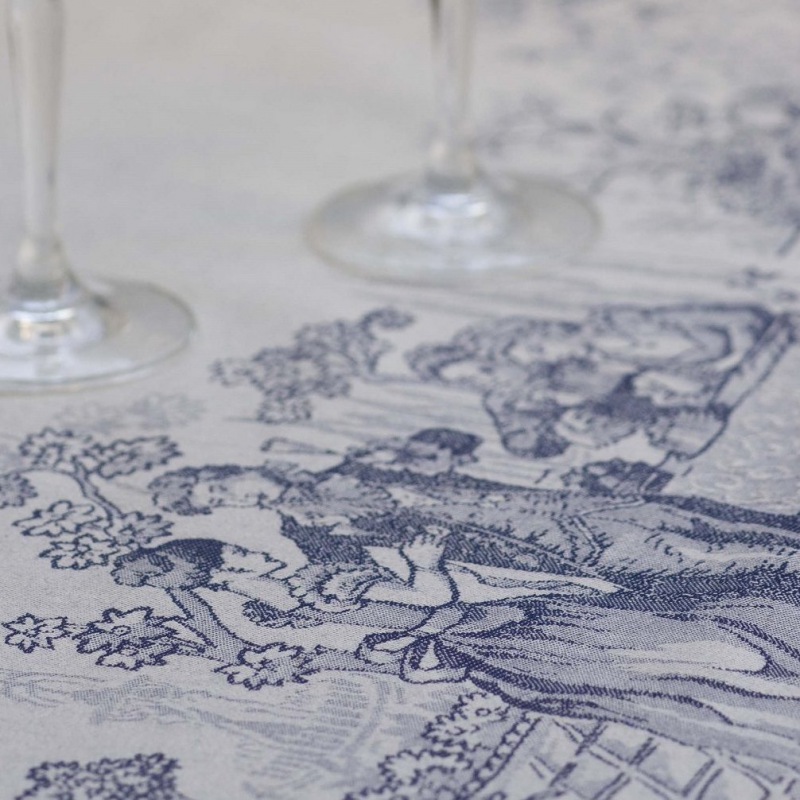  Tischläufer Versailles 50 x 160 cm, blau