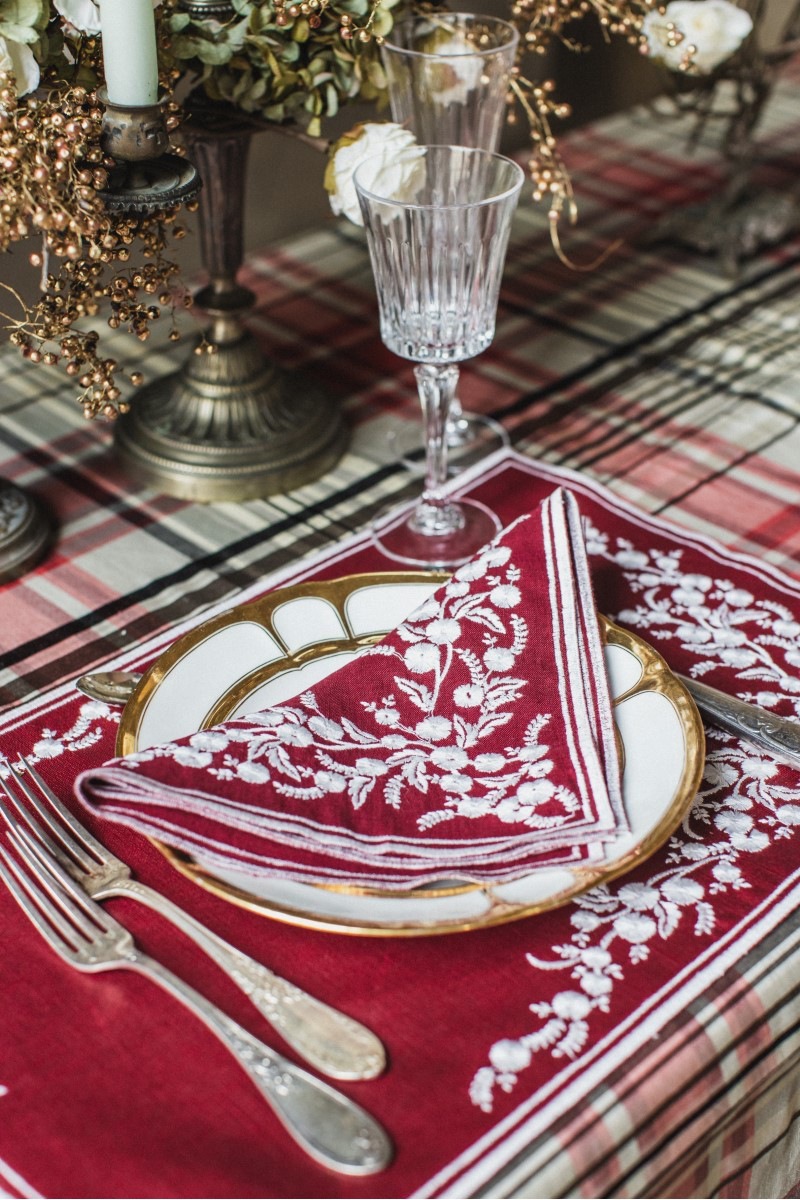  Tischset Venaria Finesse rot