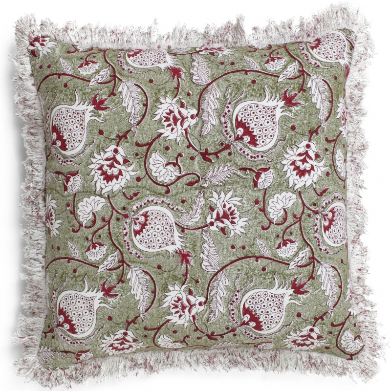  Leinen Kissen Chamois grün