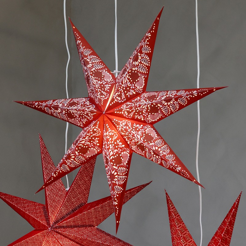  Leuchtender Papierstern Holy Red