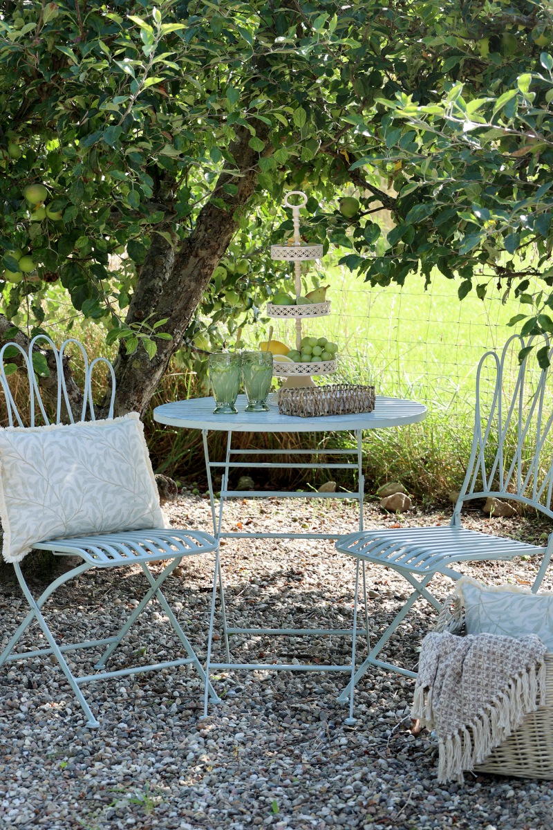  Set Tisch und 2 Stühle Normandie blau