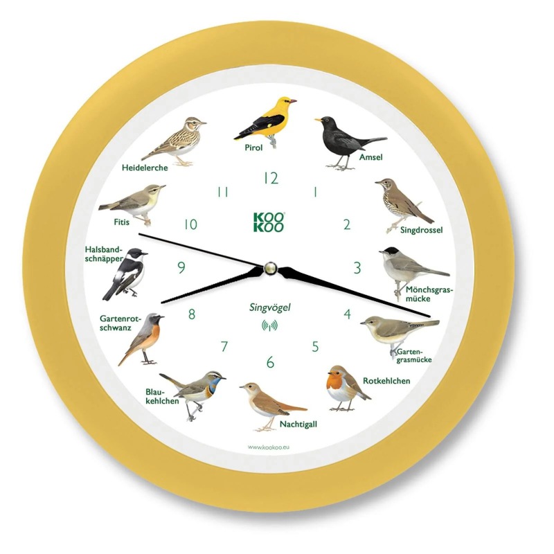  WANDUHR Zwitschern und Singen mit Namen