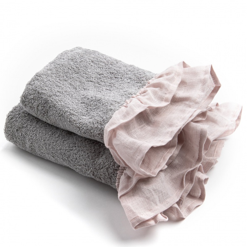  Handtuch Bella Donna Grau Puderrosa 40 x 60 cm