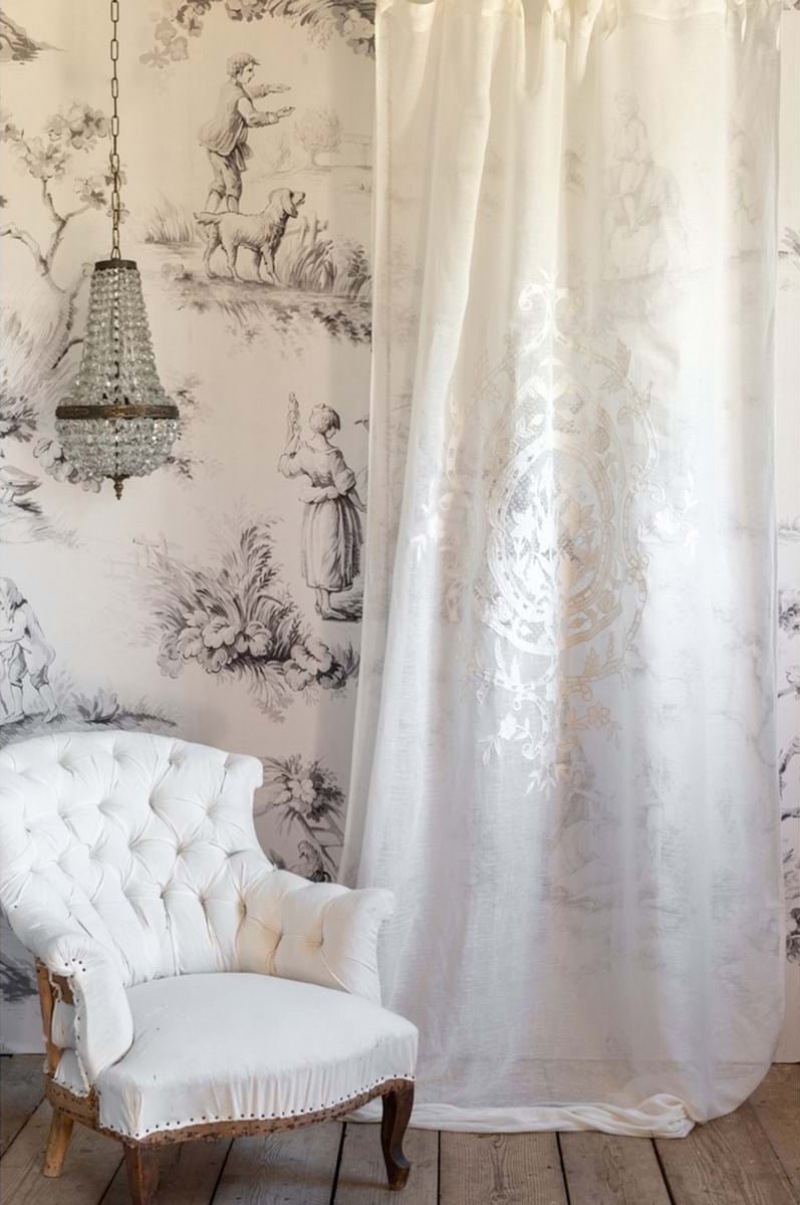  Nostagische Gardine Isabelle 140 x L 290 cm