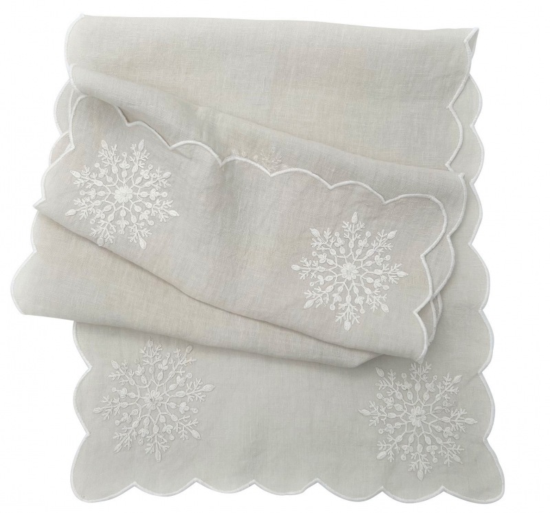  JUST PURE LINEN Tischläufer Ornament 36x180 cm