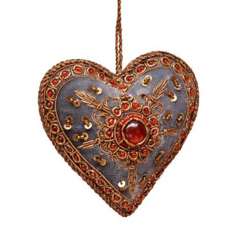  3er Set Herzen Nostalgischer Weihnachtsschmuck