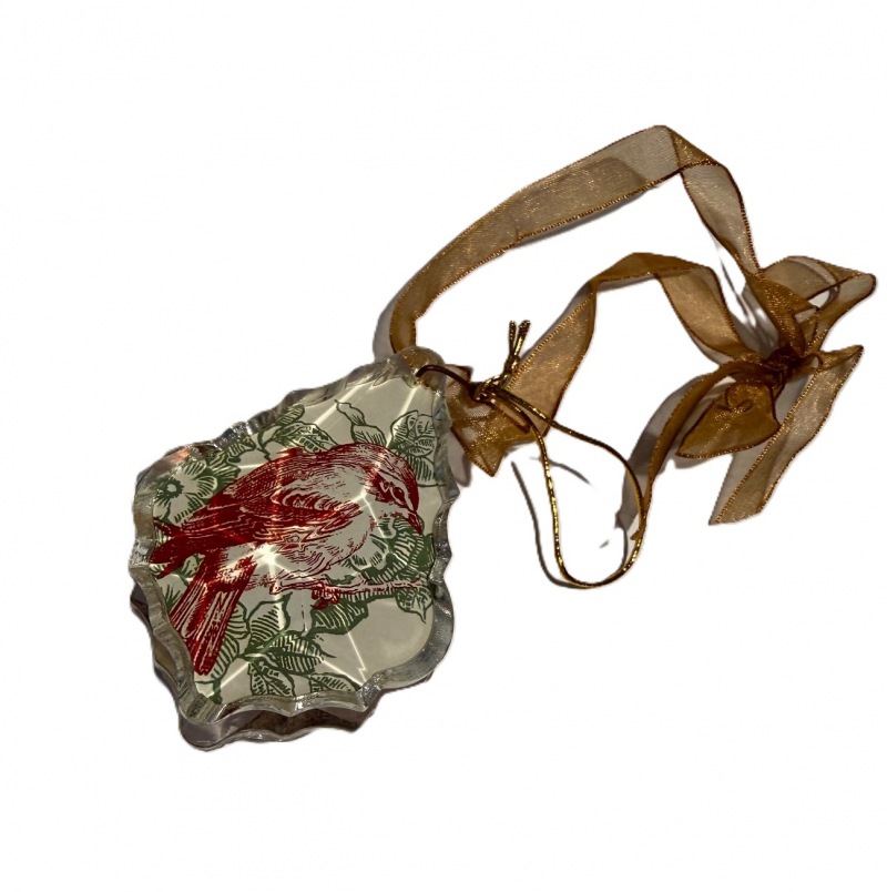  Vintage facettierter Glasanhänger 2-seitig