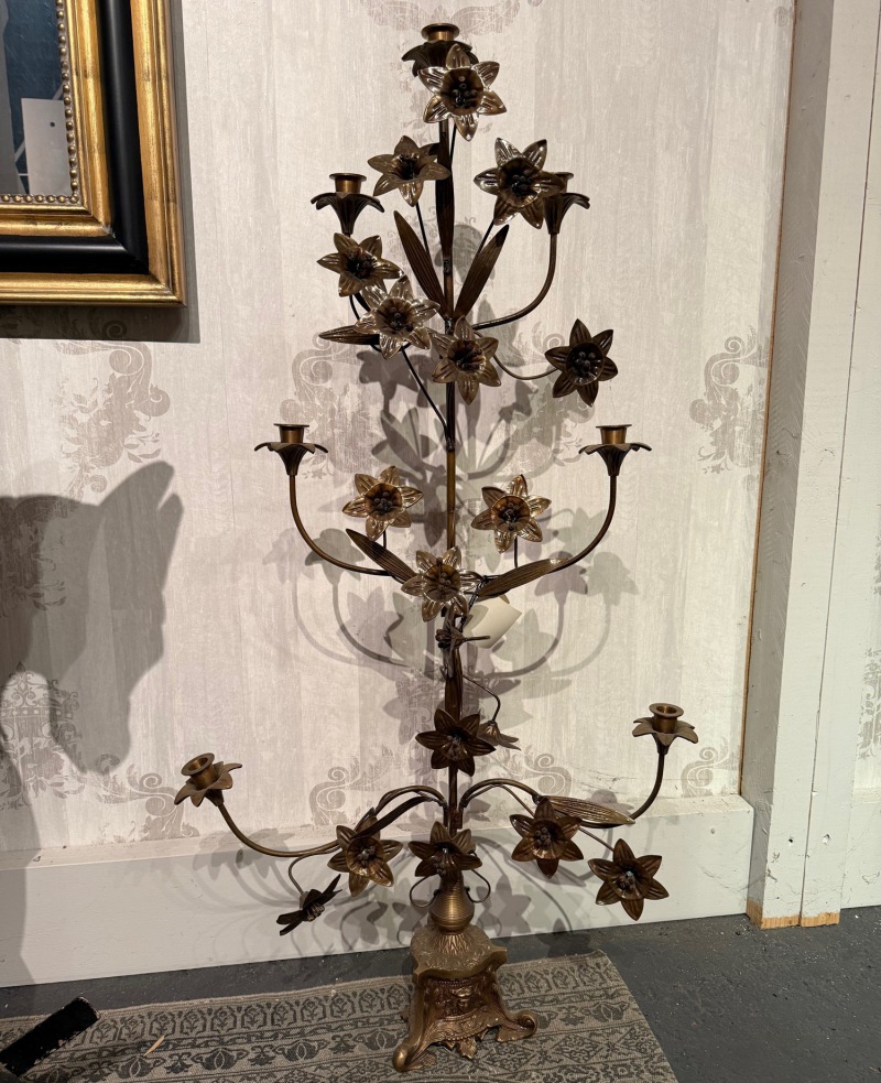  Großer Kerzenleuchter Antik Stil floral