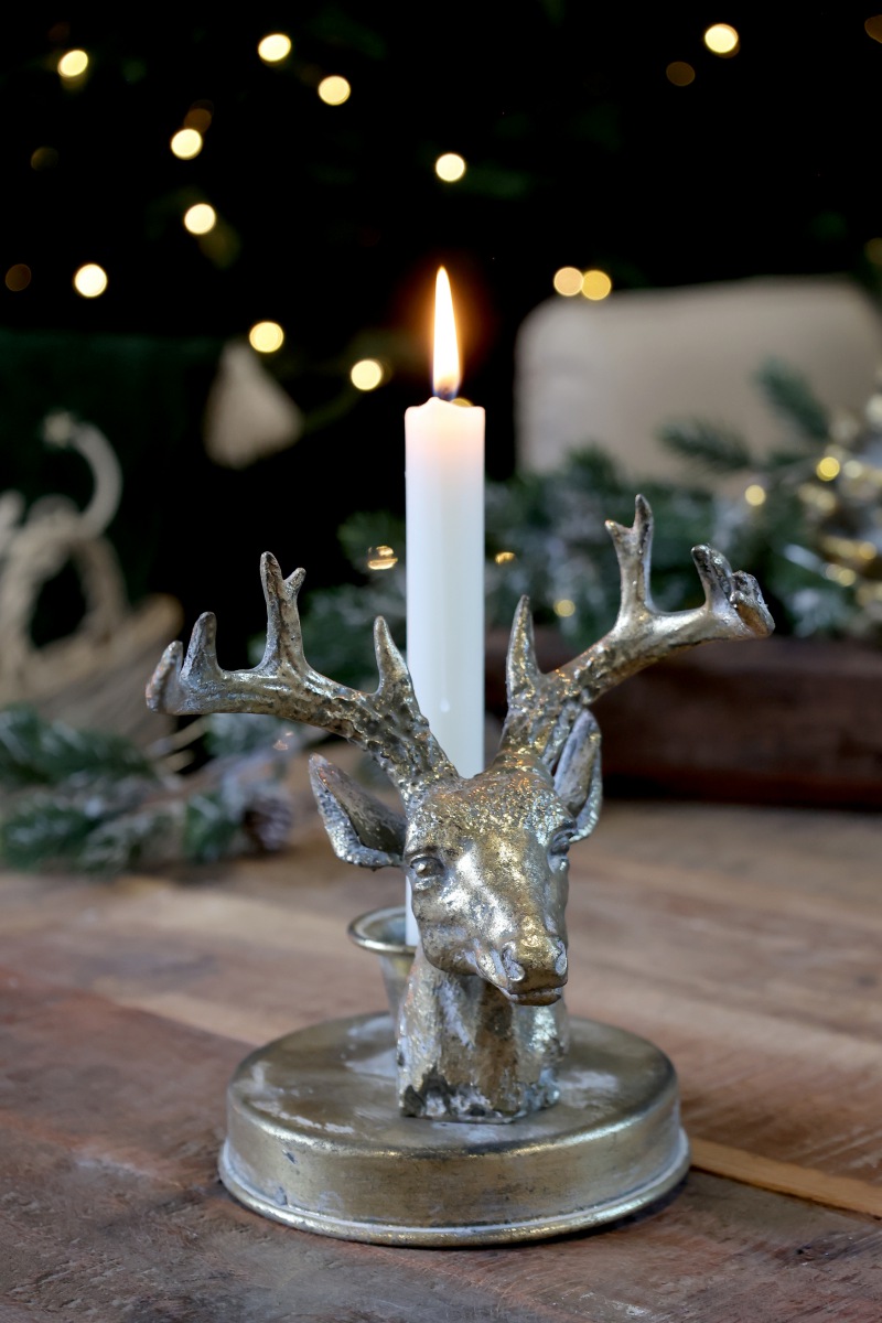  Kerzenständer Goldener Hirsch