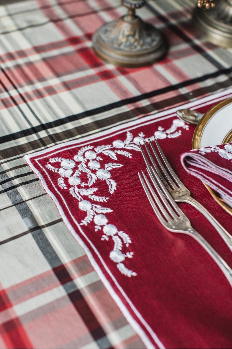  Tischset Venaria Finesse rot