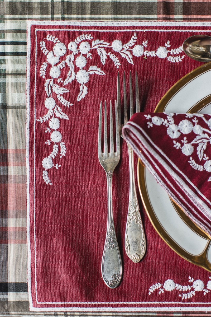  Tischset Venaria Finesse rot