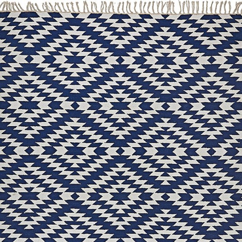  Läufer klein Apache, 55 x 120cm, navy/weiss