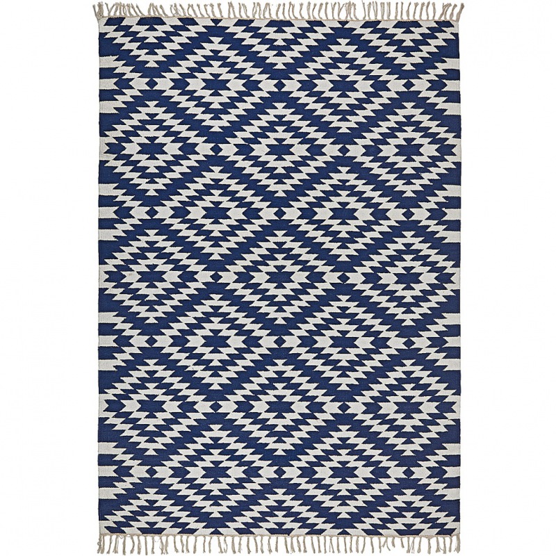  Läufer klein Apache, 55 x 120cm, navy/weiss