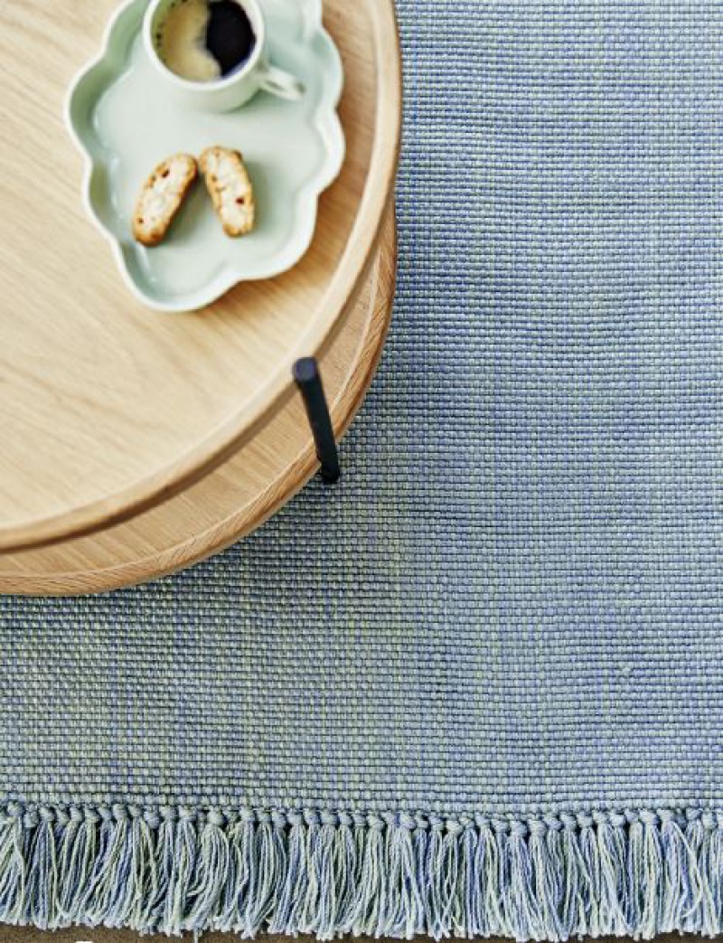  PET - Duo aqua Fransen Teppich 200 x 300 cm