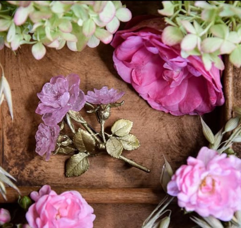  Michael Michaud Brosche Fleur de Rose