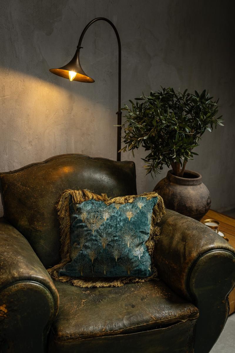  Kissen Castello petrol-gold-silber 45 x 45 cm