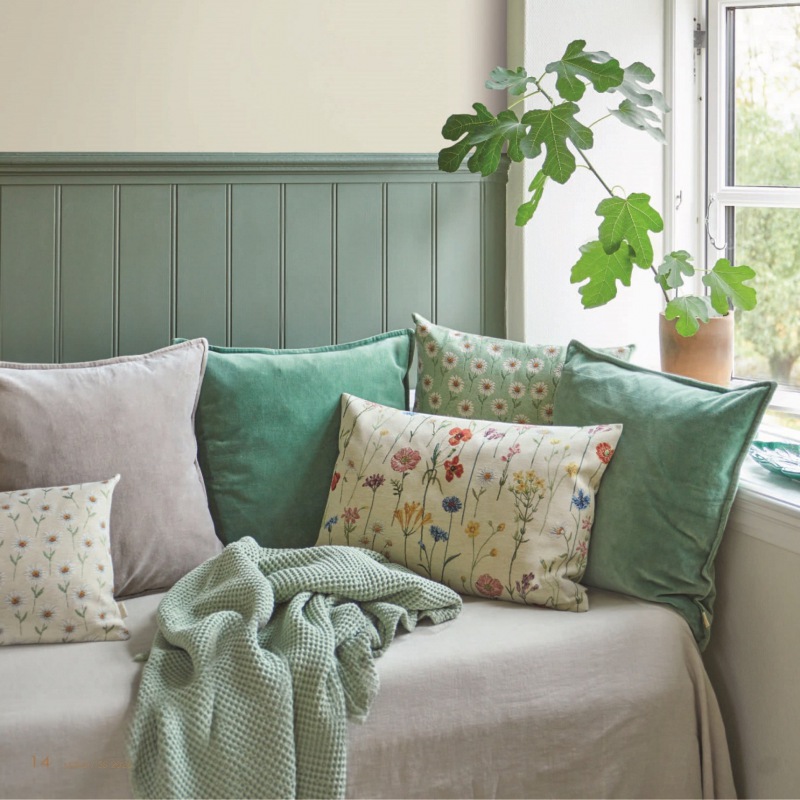  GOBELIN KISSEN Blumengarten 60 x 40 cm