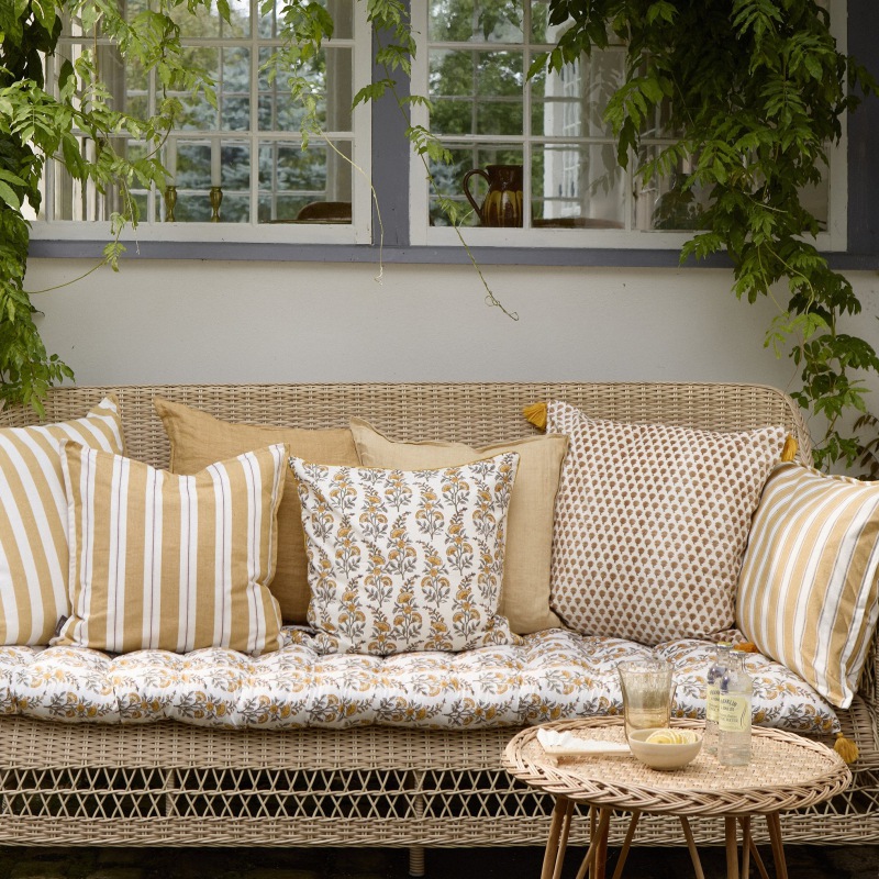  Kissen Fächerblume 50 x 50 cm