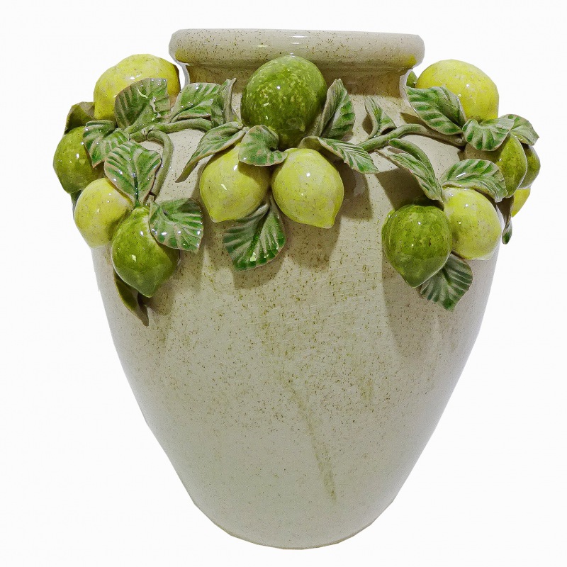  KERAMIK ATELIER Große Vase ZitronenhainV