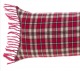  Tartan Kissen mit Fransen rot-grau