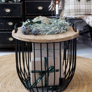 Beistelltisch Black Basket, gross, schwarz