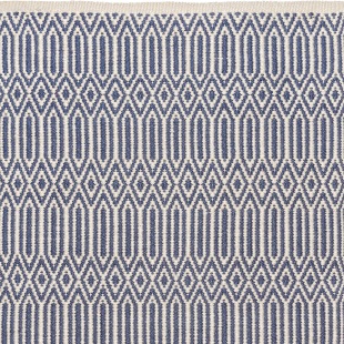 PET - Wik L&auml;ufer, blau - ecru, 70 x 140 cm