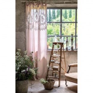 Eleganter Vorhang Pastell Rosa B140 x L290 cm. Leinen 