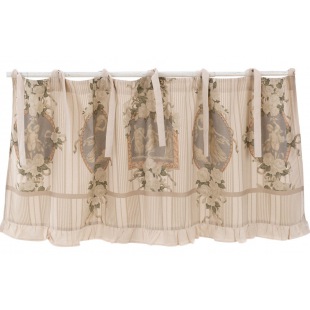 Halbgardine Vorhang Toile de Jouy 50 x 140 cmry