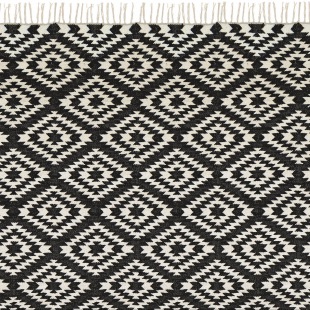 L&auml;ufer klein Apache, 55 x 120 cm, schwarz/weiss