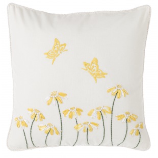 Kissen Bl&uuml;te und Schmetterling